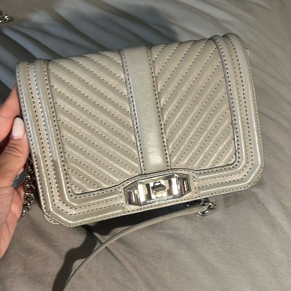 Rebecca Minkoff leather chain crossbody bag.